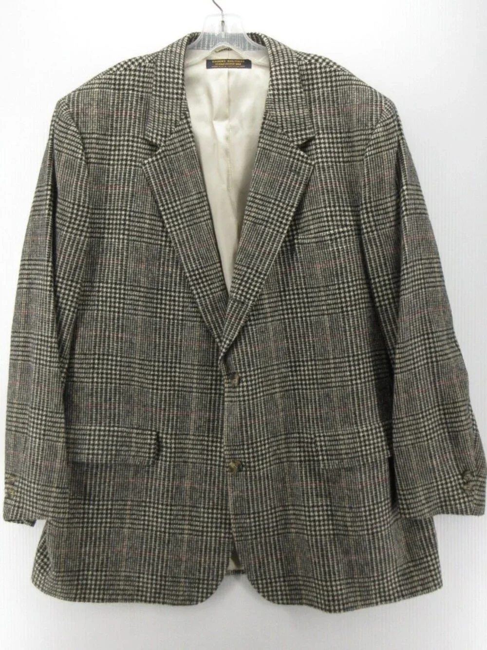 VINTAGE Brooks Brothers Sport Coat 48 L Blazer Camel Hair Glen Plaid *